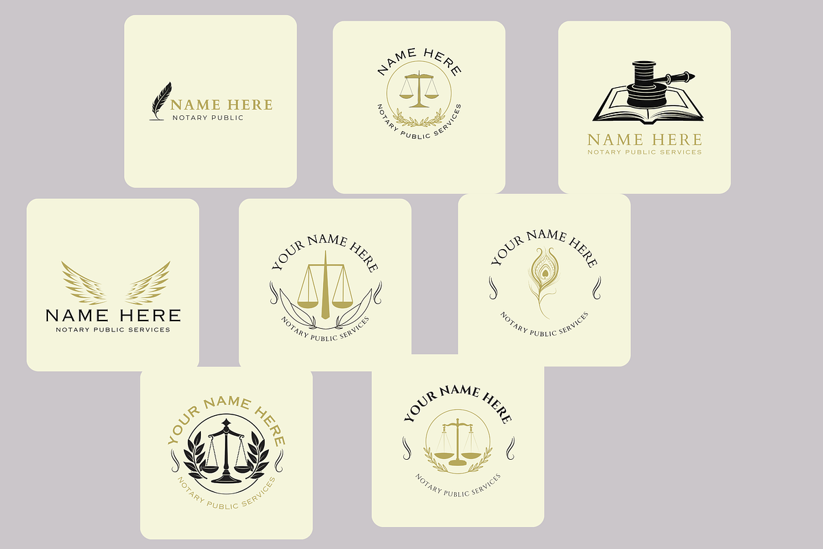 CANVA NOTARY LOGOS TEMPLATE, a Branding & Logo Template by Daring Digies (Photo 4 of 6)