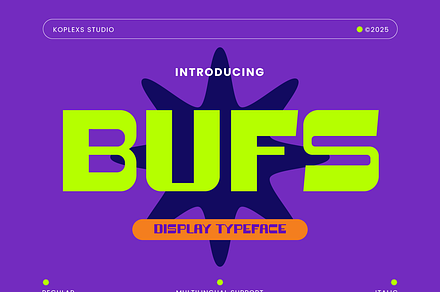 Bufs Display Font, a Sans Serif Font by Koplexs Studio