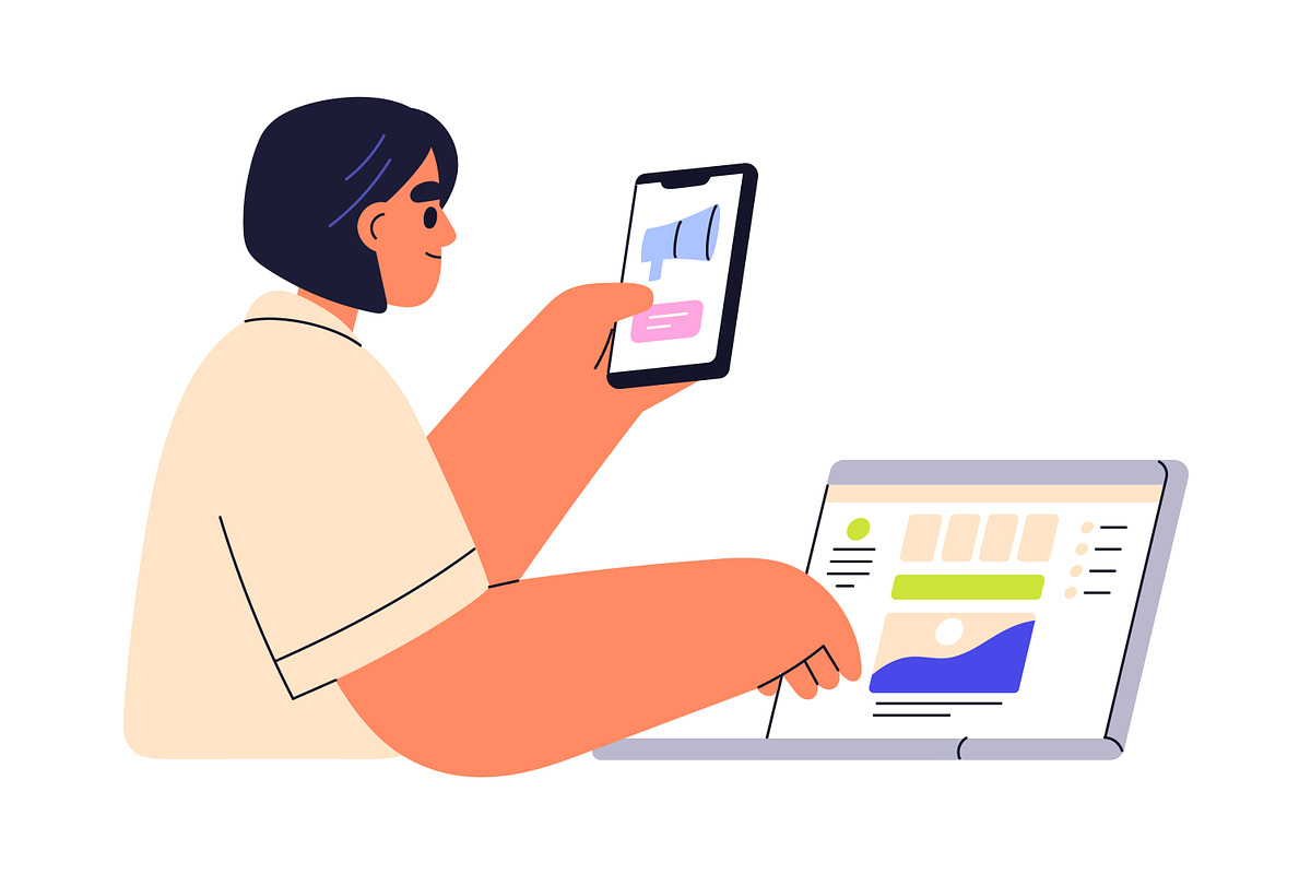 Business people work on laptops set, a Work Illustration by Good Studio (Photo 3 of 7)