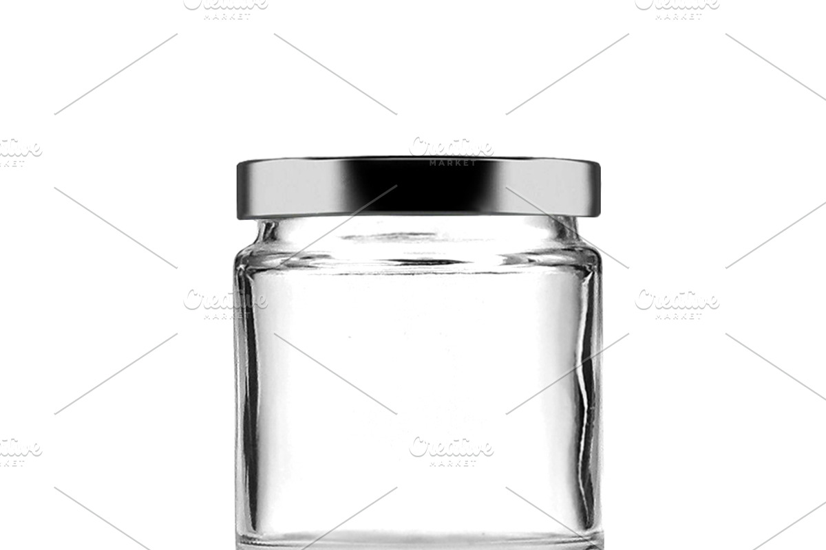 Clear Glass Mason Jar with Metal Lid, a Packaging Mockup by Professional Assets (Photo 3 of 5)