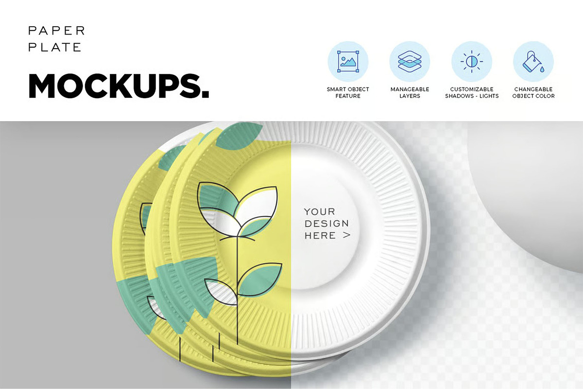 Paper Plate Mockups, a Household Mockup by megostudi0 (Photo 4 of 7)