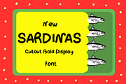 SARDINAS font | quirky cutout font, a Handwritten Font by Ashiya Pixel (Thumbnail 1 of 10)