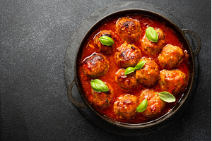 Meatballs in tomato sauce in iron, a Food & Drink Photo by Nadia-nb