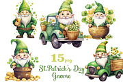 St.Patricks Day Gnome PNG Set, a Seasonal Illustration by GlamArtZhanna (Thumbnail 1 of 6)