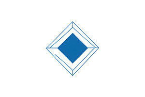 White background with blue diamond, an Abstract Photo by ComfortQ