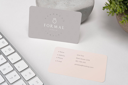 Rounded Business Card Mockup