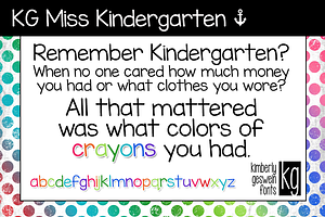 KG Miss Kindergarten, a Font by Kimberly Geswein Fonts