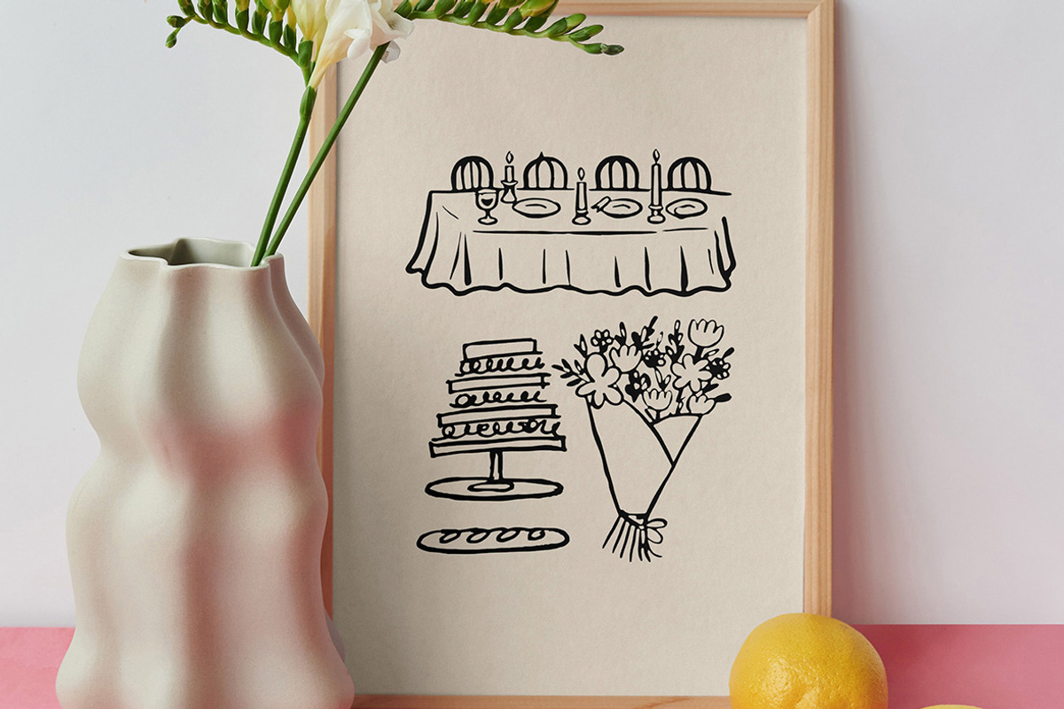 Wedding Menu Clipart Bundle, a Decorative Illustration by ClayStudio (Photo 4 of 8)