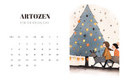 8 Christmas cute girl grey trees, a Seasonal Illustration by ARTOZEN DIGITAL (Thumbnail 8 of 15)