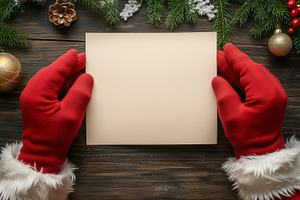 Blank card mockup on wood background, a Holiday Photo by MistyDay
