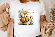Whimsical Daisy Snail Clipart, a Seasonal Illustration by CreationArt (Thumbnail 6 of 7)