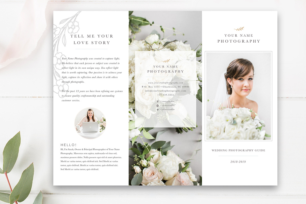 Wedding Photography Trifold PSD, a Brochure Template by By Stephanie Design (Photo 2 of 3)