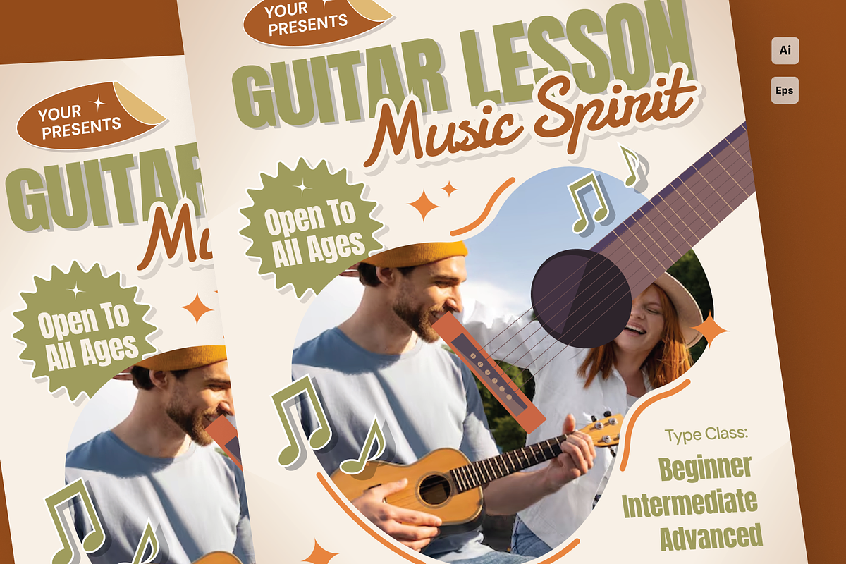 Music Lesson Promotional Flyer Set, a Flyer Template by MMPixelCraft (Photo 3 of 4)