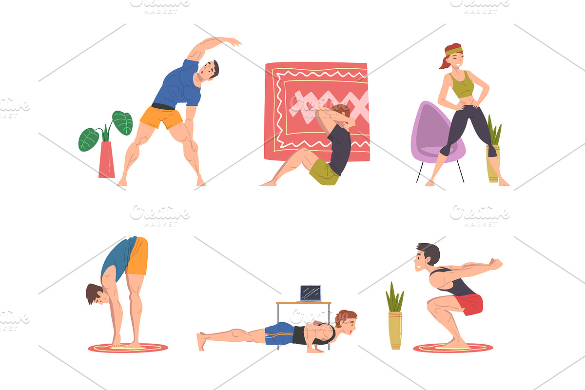 Athletic Male and Female Character, a Person Illustration by TopVectors