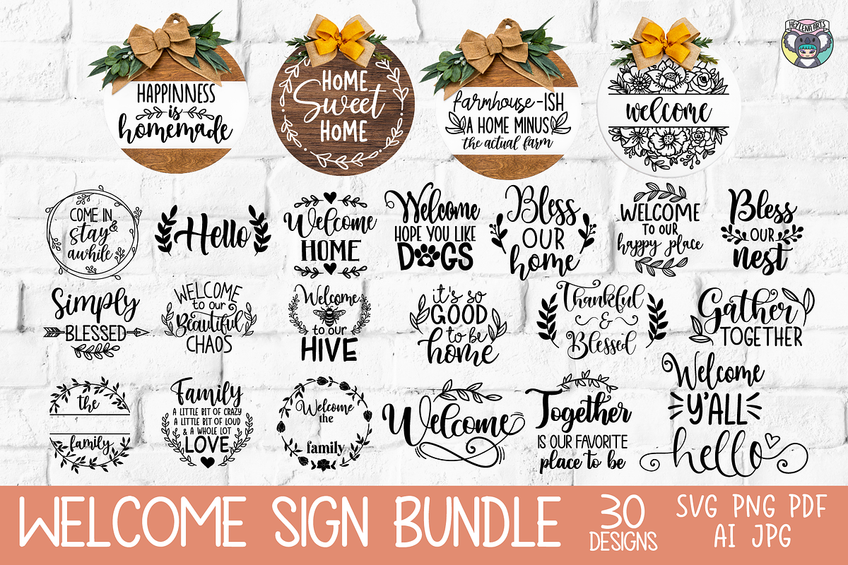 Round Welcome Sign Svg Bundle, an Object Graphic by HeyLenaArts (Photo 1 of 8)
