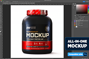 5lb Whey Protein Jar Mockup C1-Pro, a Packaging Mockup by Design Warlord (Thumbnail 2 of 16)