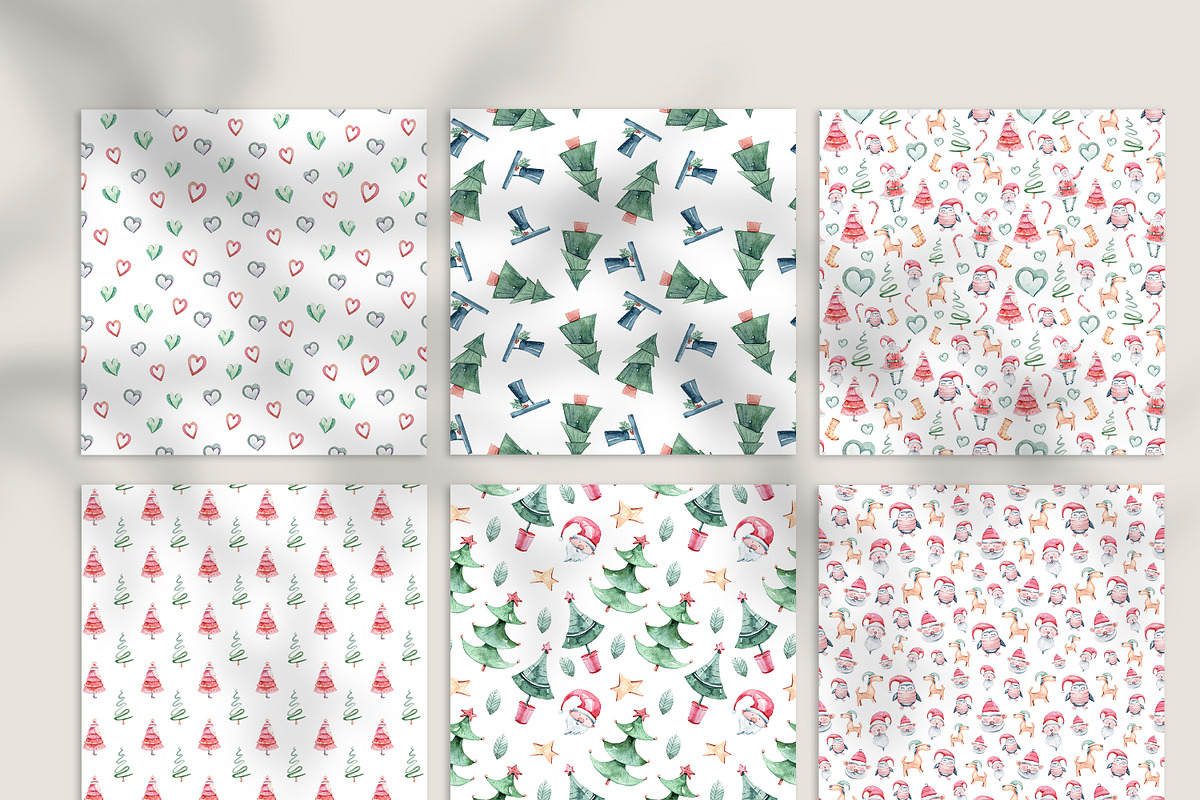 Christmas digital paper pack, a Pattern Graphic by Tiana Geo (Photo 4 of 6)