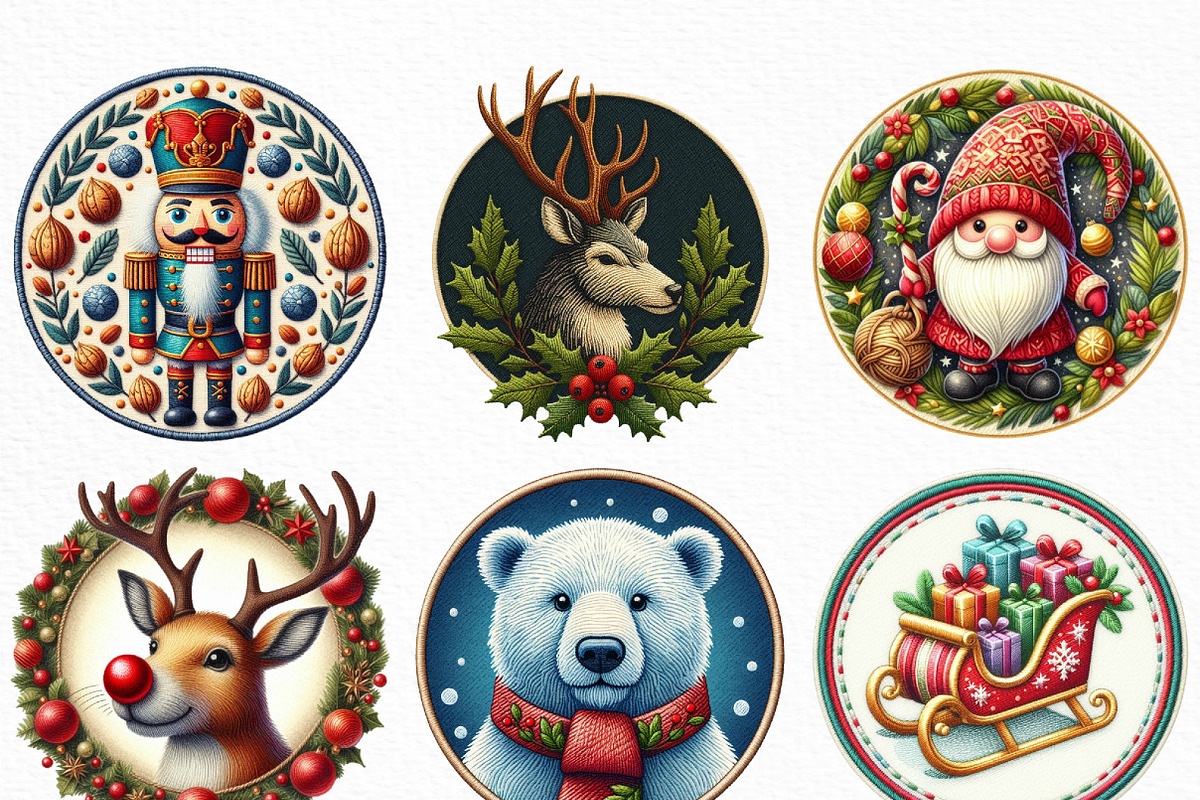 Embroidered Christmas Sublimation, an Illustration by Craft Nest (Photo 5 of 6)