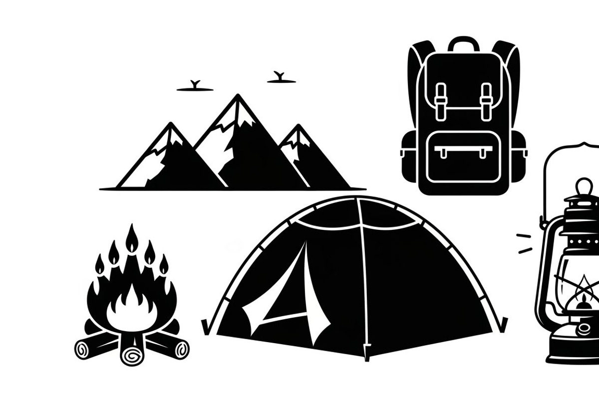 Camping Adventure Silhouette Icon, an Illustration by Artivon (Photo 17 of 51)
