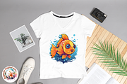 Watercolor Cute Little Fish Clipart, an Object Graphic by Negarin Digital Art (Thumbnail 5 of 11)