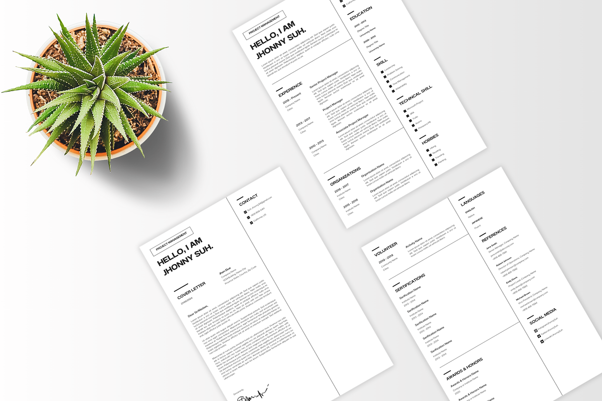 Modern Resume Template - CV, a Resume Template by Glücklich Studio (Photo 2 of 5)