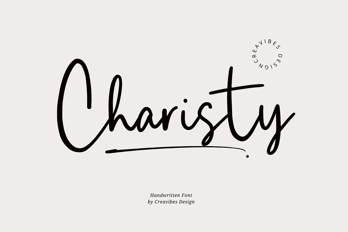 Charisty - Script Font, a Script Font by Creavibes Design (Photo 1 of 11)