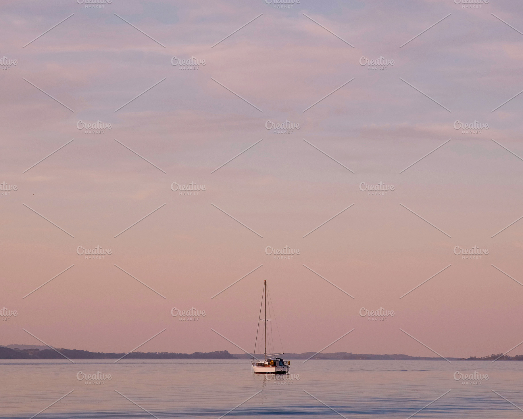 Sailboat At Sunset Stock Photo, a Transportation Photo by Dee Andreoli Photography