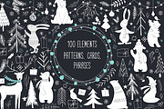 Winter adventures New Year pack, an Animal Illustration by Katya_lu (Thumbnail 2 of 11)