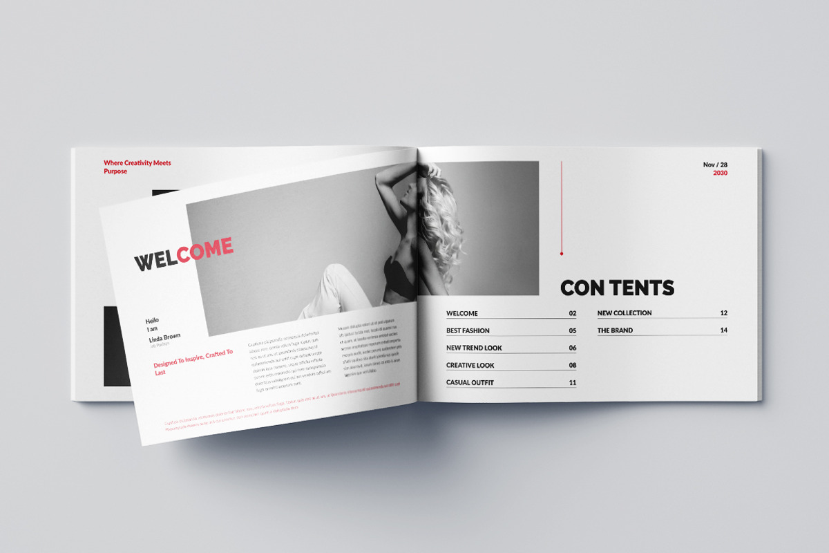 Fashion Lookbook Landscape Templates, a Brochure Template by Pixelpick (Photo 2 of 9)