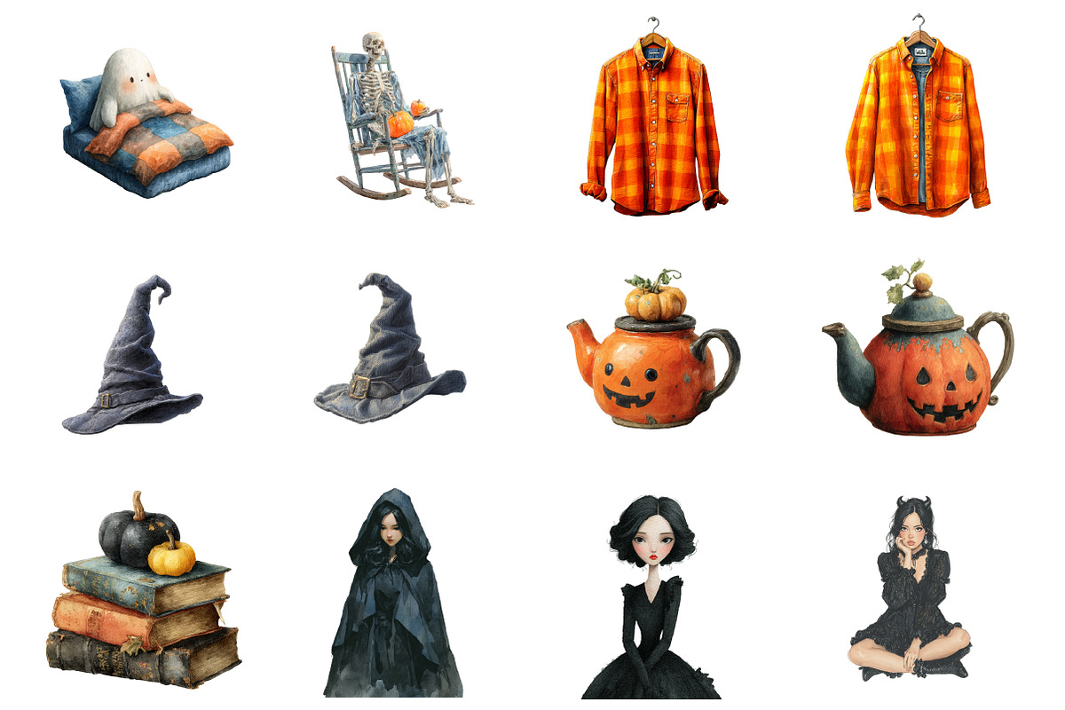 Watercolor Halloween Aesthetic, an Illustration by Design Market (Photo 3 of 3)