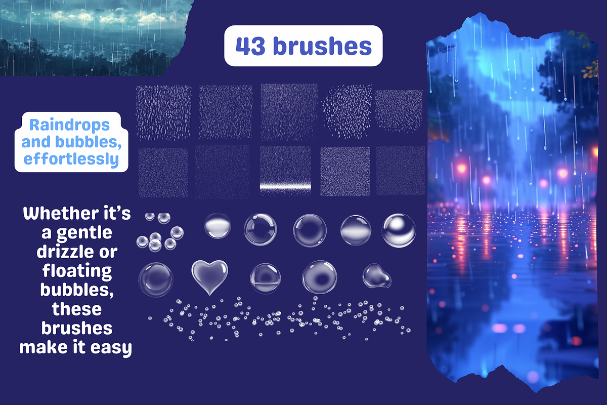 Rain and Weather Brushes, a Brush Add-On by Cozy Brushery (Photo 4 of 8)