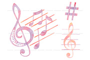Watercolor musical notes clipart, an Object Illustration by ArtfulStudio (Thumbnail 4 of 8)