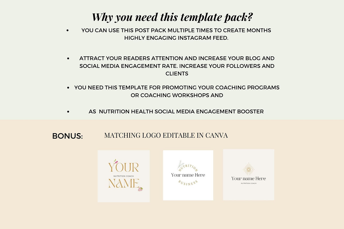 Nutrition Coach Instagram Templates, a Social Media Template by Deepa Template Studio (Photo 12 of 14)