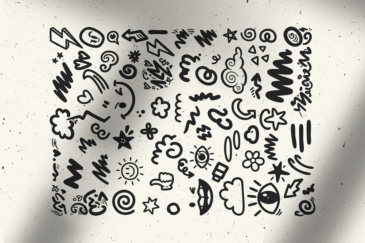 100 PNG Doodles, an Object Graphic by iHemalaya (Photo 2 of 3)