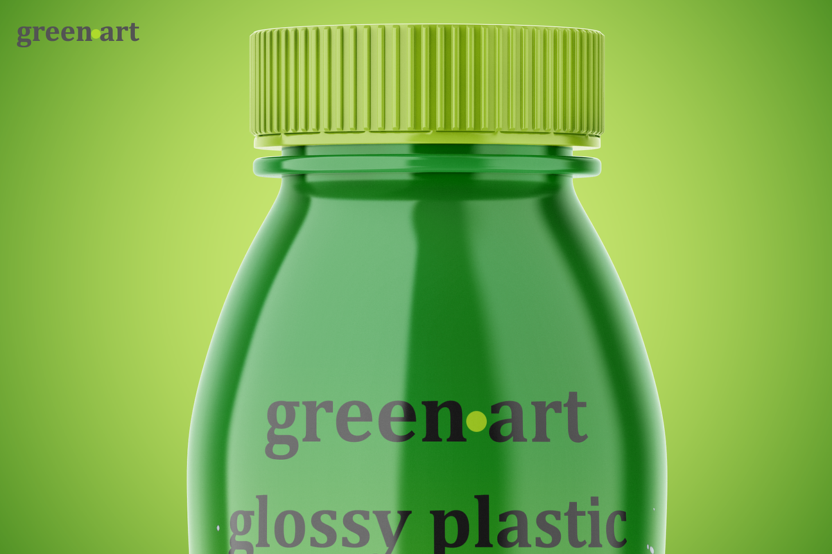 Glossy Plastic Bottle Mockup, a Packaging Mockup by Green Art (Photo 2 of 3)