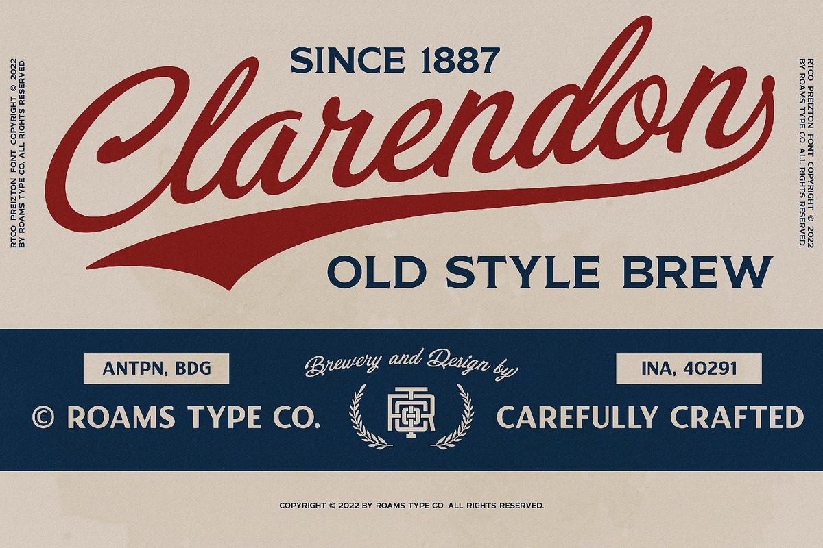Preizton - Vintage Matchbooks Font, a Sans Serif Font by Roams Type (Photo 7 of 11)