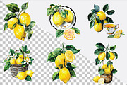Watercolor Lemon Clipart, an Illustration by SVGArt (Thumbnail 3 of 4)