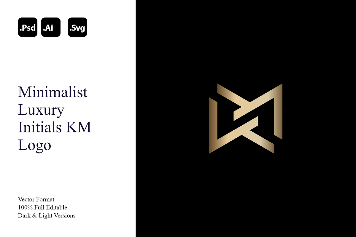 Minimalist Luxury Initials KM Logo, a Branding & Logo Template by Luxury Logos (Photo 1 of 4)