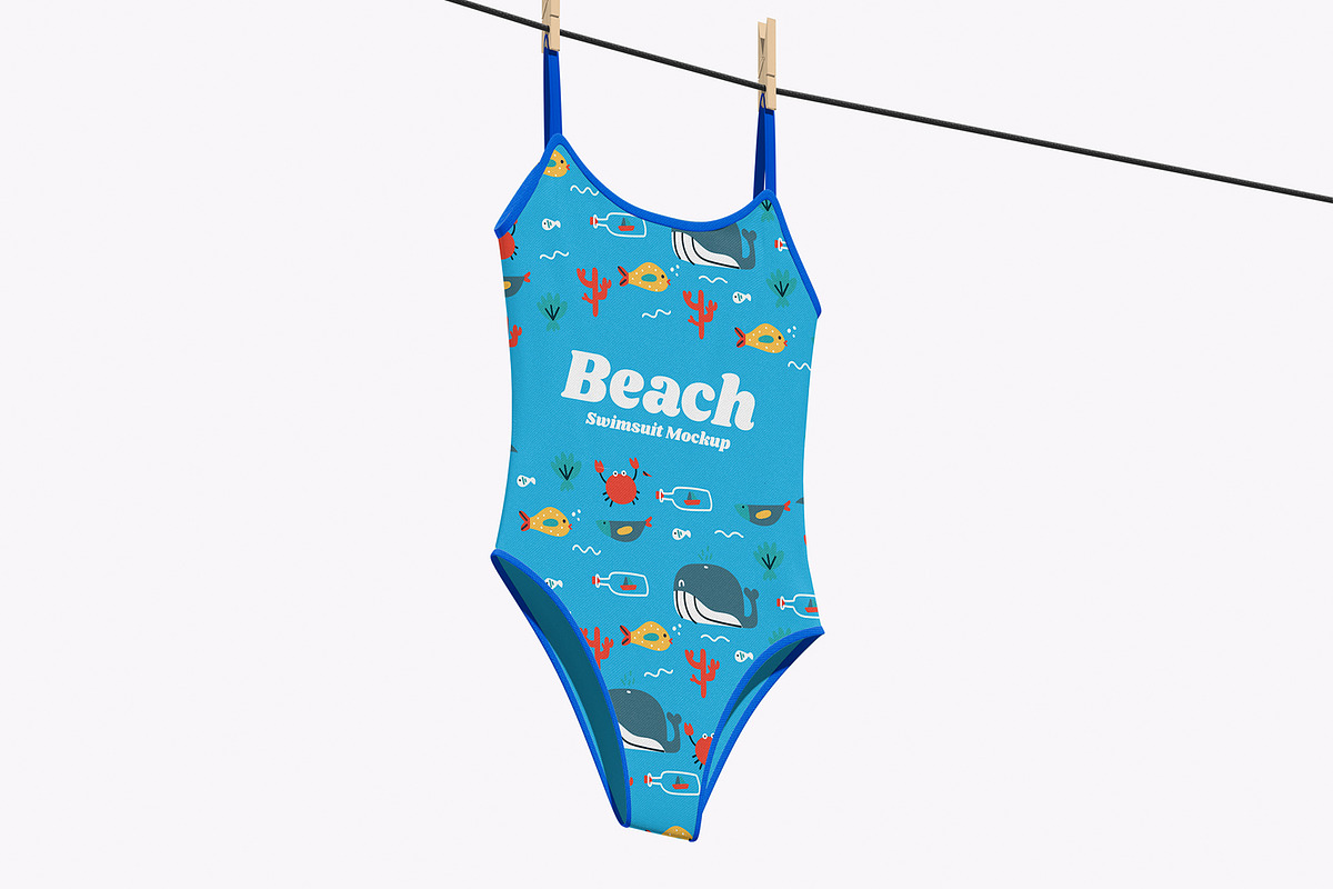 Beach Swimsuit Mockup, a Shirt Mockup by Unerispace (Photo 2 of 5)