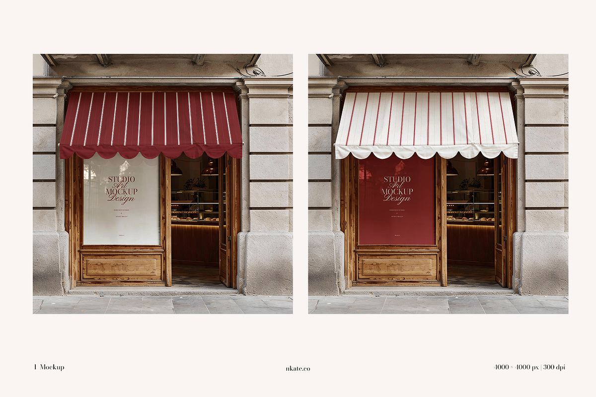 Storefront Window & Awning Mockup, an Advertising Mockup by nkate (Photo 6 of 6)