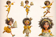 Watercolor Funny Birthday Girls Clip, an Illustration by Digital Artistic99 (Thumbnail 4 of 11)