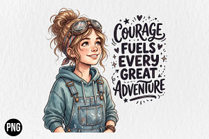 Courage Fuels Adventure Aviator Girl
