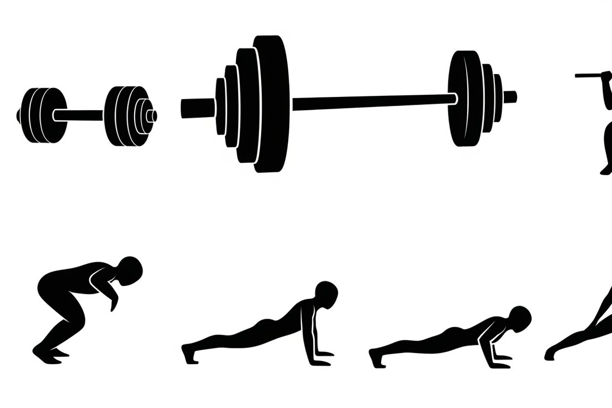 Fitness Workout Silhouette Icon Set, an Illustration by musafir_fashion (Photo 37 of 51)