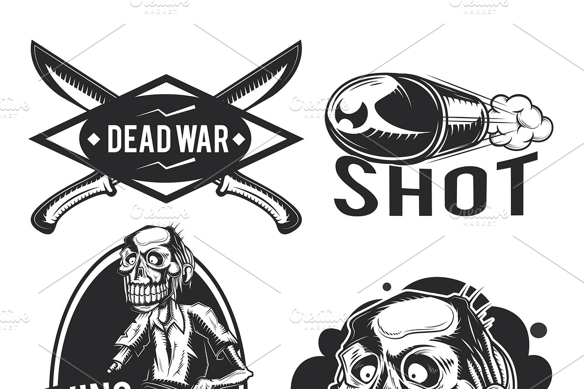 Set of zombies elements, a Decorative Illustration by Anton Antipov ...