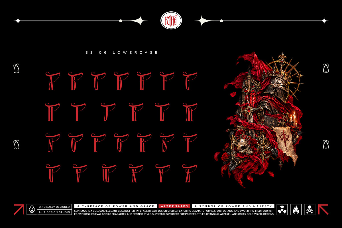 Supremus Typeface, a Blackletter Font by alit design (Photo 17 of 20)