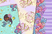 Mermaid patterns, a Pattern Graphic by DarinaDigital (Thumbnail 3 of 6)