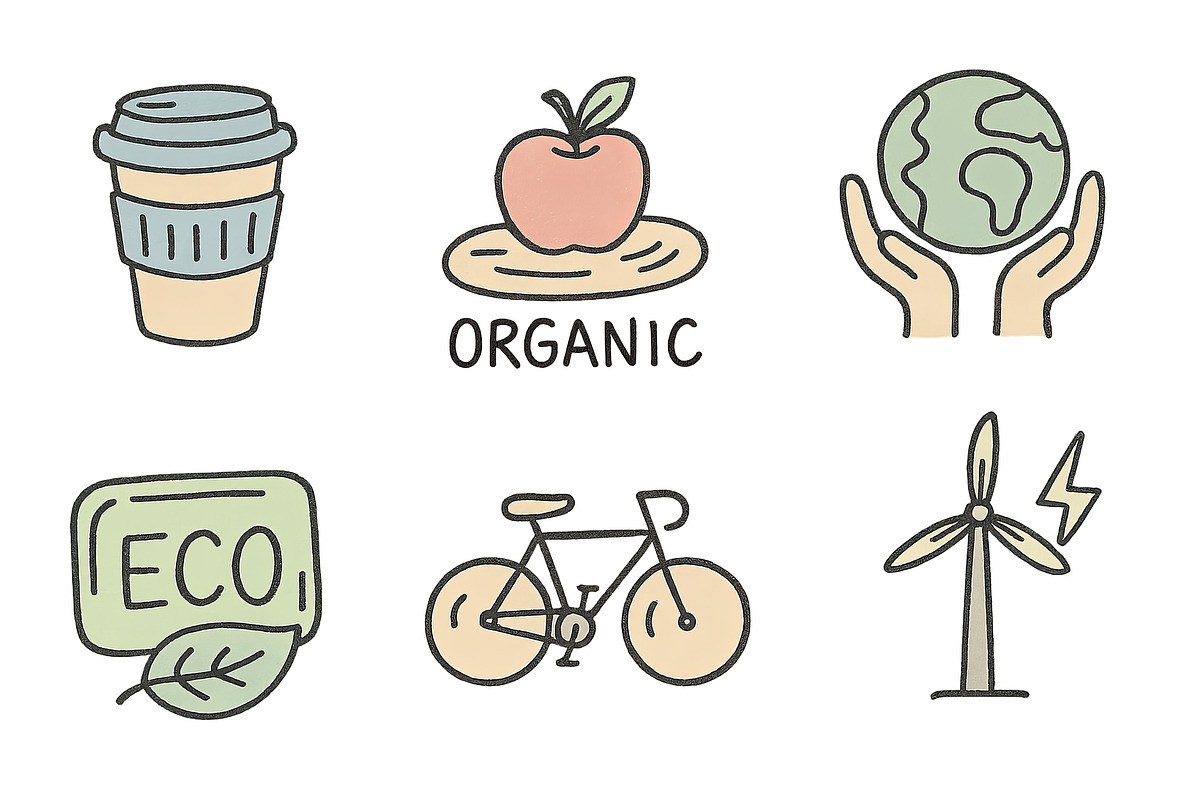 Eco icon set featuring sustainabilit, an Illustration by Dvoevnore photos