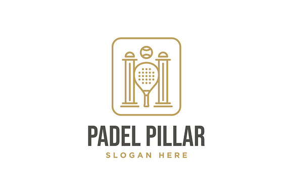 Vintage Retro Padel Pillar Logo preview 2