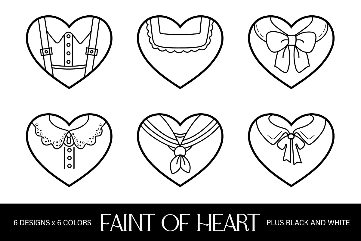 Faint of Heart Clipart Set, an Object Illustration by Patterns for Dessert (Photo 8 of 13)