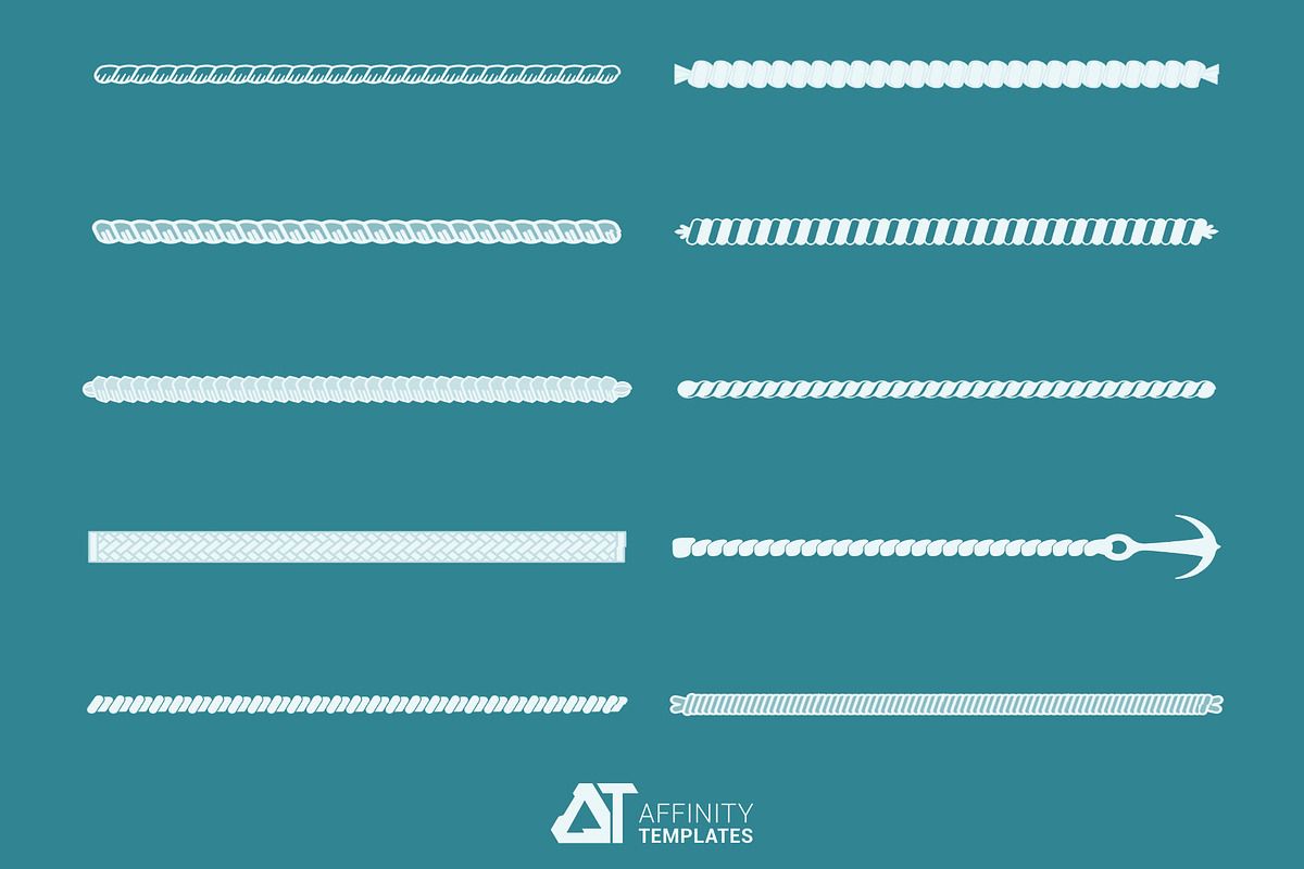 Ropes Brush Pack for Affinity Apps, a Brush Add-On by Affinity Templates (Photo 2 of 7)